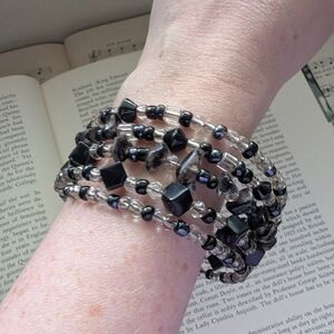 Black and Clear Beaded Bracelet